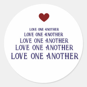 Love one another classic round sticker
