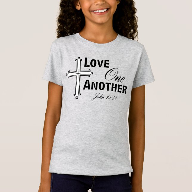 Love One Another Cross Girls Tee (Front)