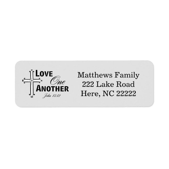 Love One Another Cross Return Address Labels (Front)