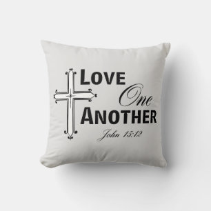 Love One Another Cross Throw Pillow