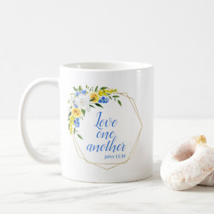 Love One Another Floral Coffee Mug