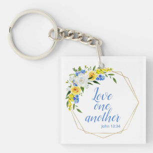 Love One Another Floral Key Ring