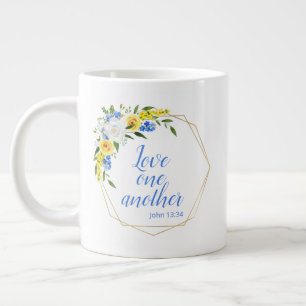 Love One Another Floral Large Coffee Mug