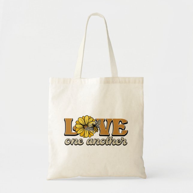 Love one another honeybee  tote bag (Front)