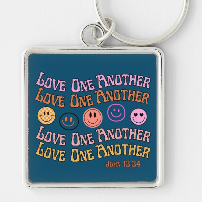 Love One Another John 13:34  Key Ring (Front)