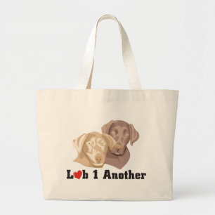 Love One Another Labrador Theme Large Tote Bag