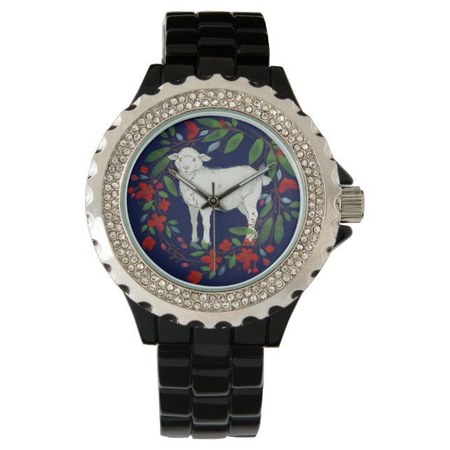 Love One Another | Lamb & Floral Watch (Front)