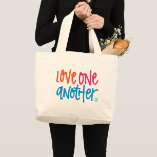 Love one another large tote bag