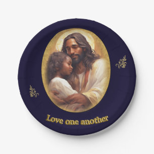 Love one another paper plate
