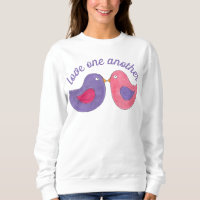 Love One Another Pink Purple Dove Lovebird Bird