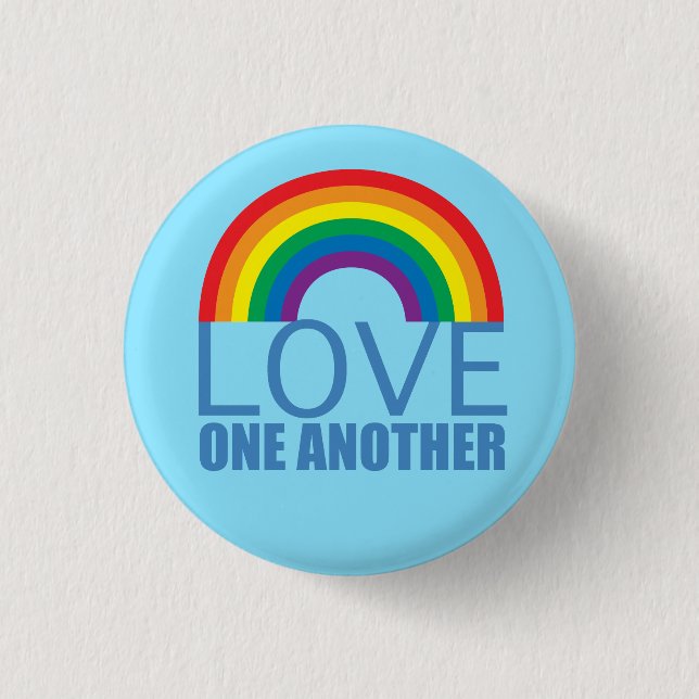 Love One Another Rainbow Christian 3 Cm Round Badge (Front)