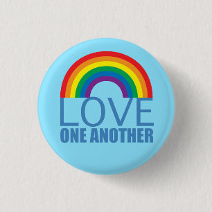 Love One Another Rainbow Christian 3 Cm Round Badge