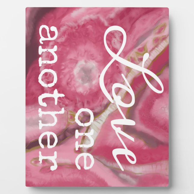 Love One Another - Rhodochrosite Plaque (Front)