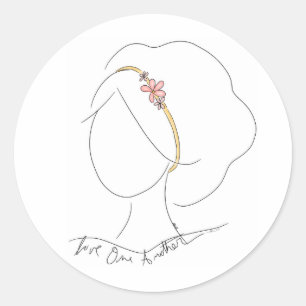 "Love One Another" sticker, hand drawn Classic Round Sticker