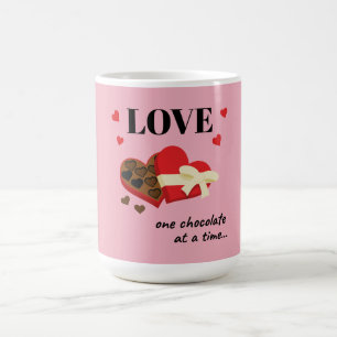 Love One Chocolate at a Time Funny Quote Coffee Mug