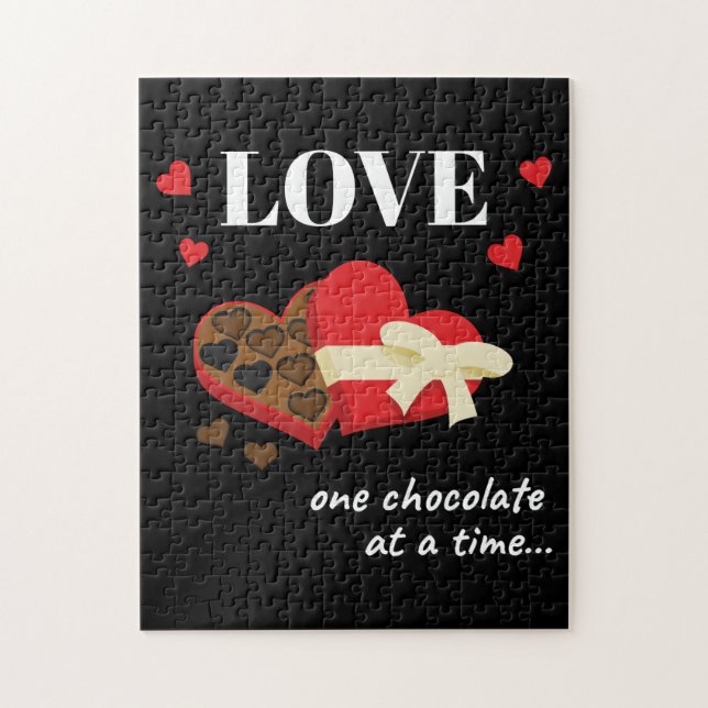 Love One Chocolate at a Time Funny Quote Jigsaw Puzzle (Vertical)