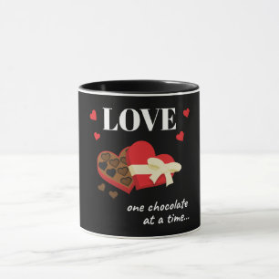 Love One Chocolate at a Time Funny Quote Mug