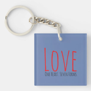 Love - One Heart. Seven Forms Acrylic Keychain