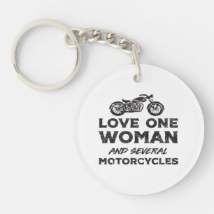 Love One Woman And Several Motorcycles Essential Key Ring