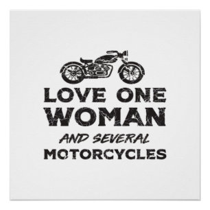 Love One Woman And Several Motorcycles Essential Poster