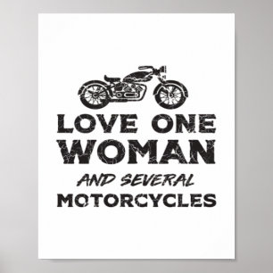 Love One Woman And Several Motorcycles Essential Poster