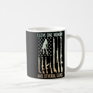 Love one woman several guns patriotic husband wife coffee mug