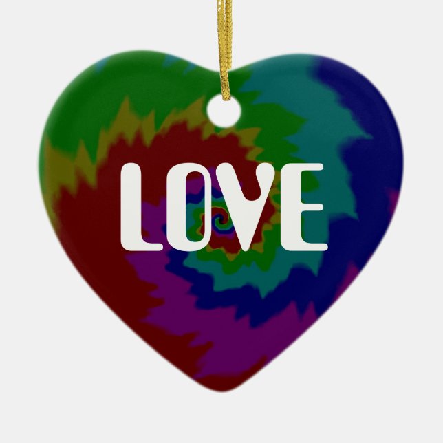 LOVE or PEACE  Ceramic Tree Decoration (Front)