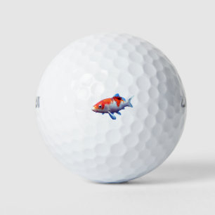 Love Orange and White Goldfish Golf Balls