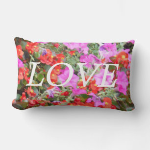 lOVE  orange & pink , flowers inspiration pillow