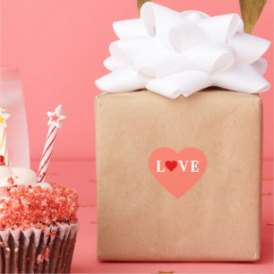 LOVE Orange Romantic Elegant Heart Sticker