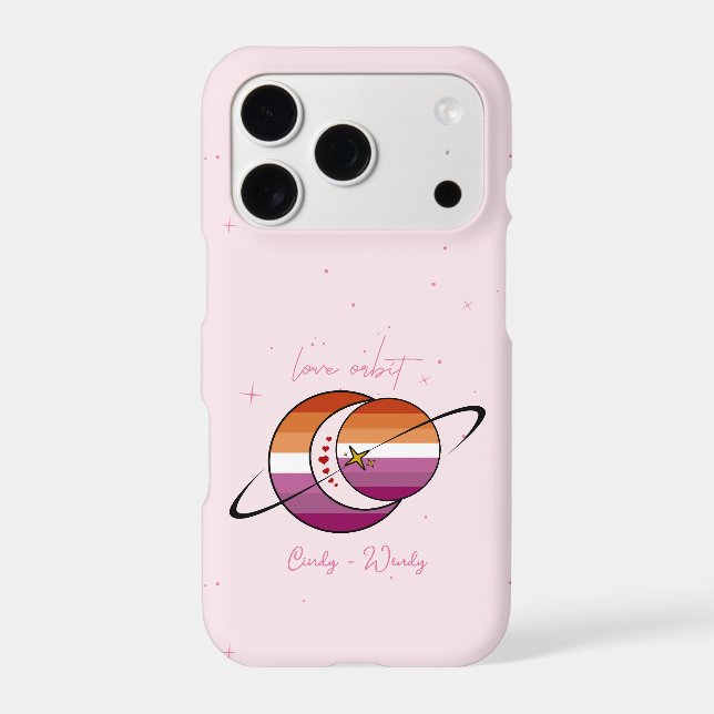 Love Orbit Universe Sun & Moon Sunset Lesbian Flag (Back)