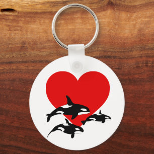Love Orca Killer Whales Cool Marine Wildlife Key Ring