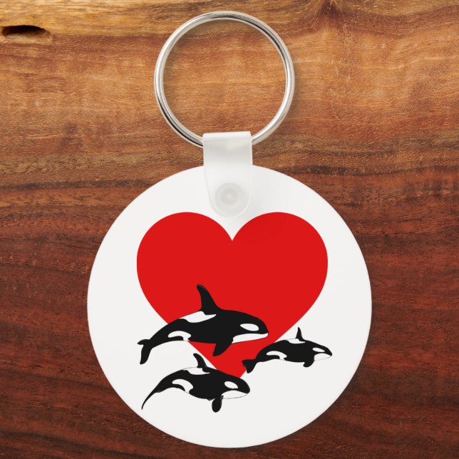 Love Orca Killer Whales Cool Marine Wildlife Key Ring (Front)