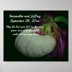 Love Orchid Flower Personalized Wedding Poster