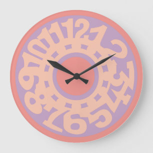 LOVE Original Number Pastel colors by Masanser Large Clock