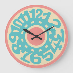 LOVE Original Number Pastel colors by Masanser Large Clock