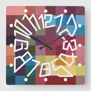 Love ORIGINALS NUMBERS by Masanser Square Wall Clock