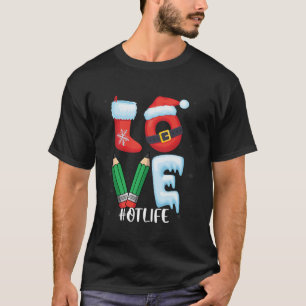 Love OT Life Santa Hat Xmas Occupational Therapy C T-Shirt