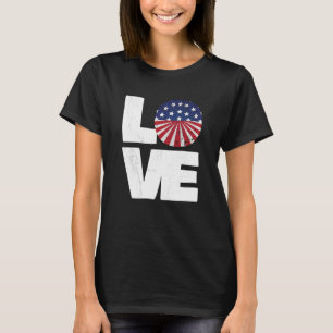Love our American Flag Patriotic Retro 50's & 60's T-Shirt
