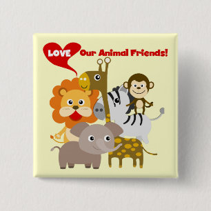 Love Our Animal Friends 15 Cm Square Badge