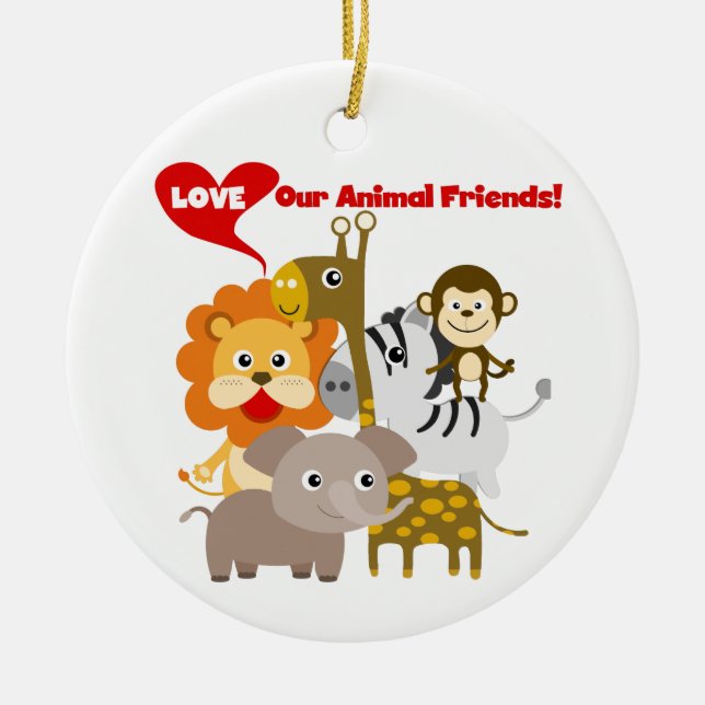 Love Our Animal Friends Ceramic Tree Decoration (Front)