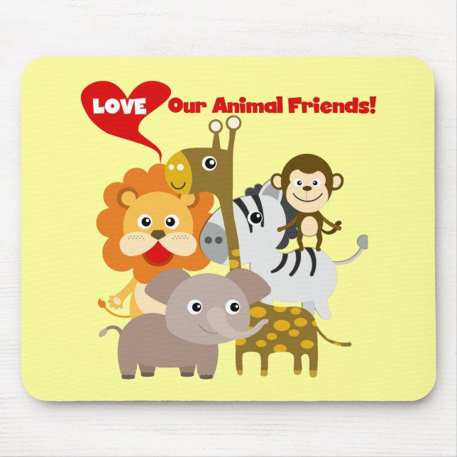Love Our Animal Friends Mouse Mat (Front)