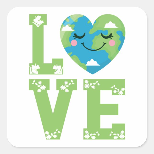 Love our planet mother Earth day Square Sticker (Front)