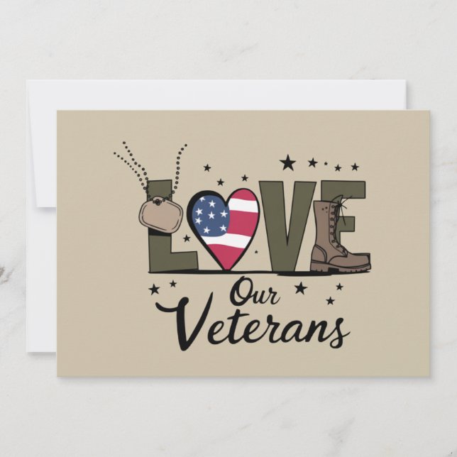 Love Our Veterans Day Proud Military Veteran Day  Invitation (Front)