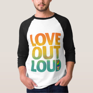 Love Out Loud Retro Pride Typography Custom T-Shirt