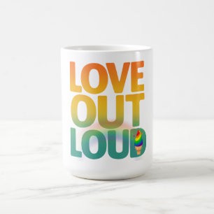 Love Out Loud Retro Pride Typography Design Coffee Mug