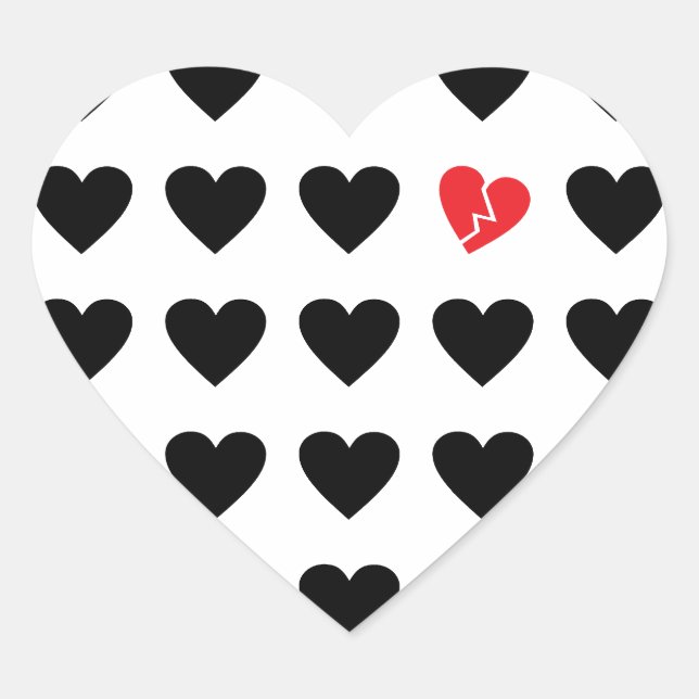 love outcast heart sticker (Front)