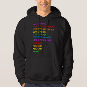 Love Over Hate Love Over Indifference Lgbt Hoodie