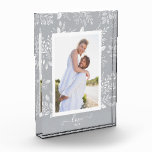 LOVE Overlay Elegant White Botanicals Photo Block<br><div class="desc">This charming photo block features your favourite photo surrounded with a beautiful border of white foliage, dots and berries on a silver grey background. CHANGE the background colour to MATCH your photo. CHANGE the LOVE text to anything - TIP: put your text between the two squares to retain the text...</div>