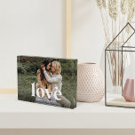 Love Overlay Personalised Couples Photo Block<br><div class="desc">Create a sweet keepsake of your wedding,  honeymoon or special moment with this beautiful custom acrylic block that's perfect for couples. Personalise with a favourite horizontal photo,  with "love" overlaid in retro white lettering,  and your names beneath.</div>